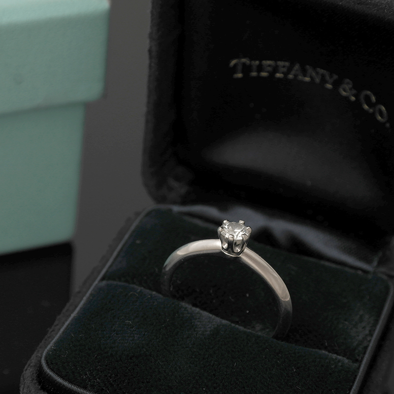 티파니 0.22ct 플레티늄 다이아 반지