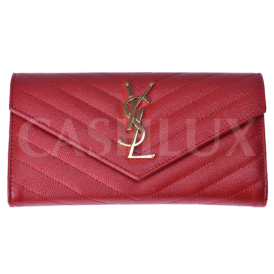 YSL 레드 가죽 중지갑