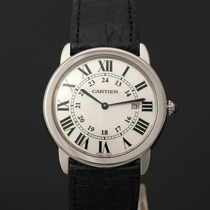 까르띠에 롱드 솔로 스틸  가죽줄  36mm 시계