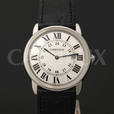 까르띠에 롱드 솔로 스틸  가죽줄  36mm 시계