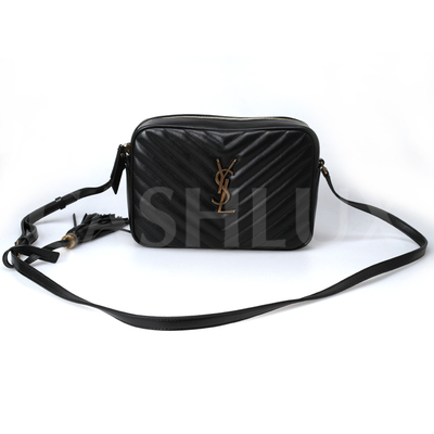생로랑 블랙 퀼팅 루 카메라백(612544)