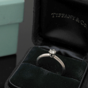 티파니 0.22ct 플레티늄 다이아 반지