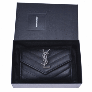 YSL 블랙 가죽 중지갑